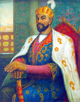 Тамерлан (Тимур; 9 апреля 1336, с. Ходжа-Ильгар, совр. Узбекистан — 18 февраля 1405, Отрар, совр. Казахстан